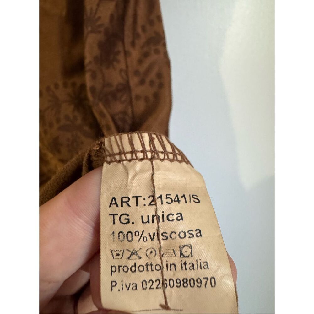 90’s Vintage Made in Italy women’s brown floral velvet paisley dress sz L Y2K bo - Picture 3 of 5